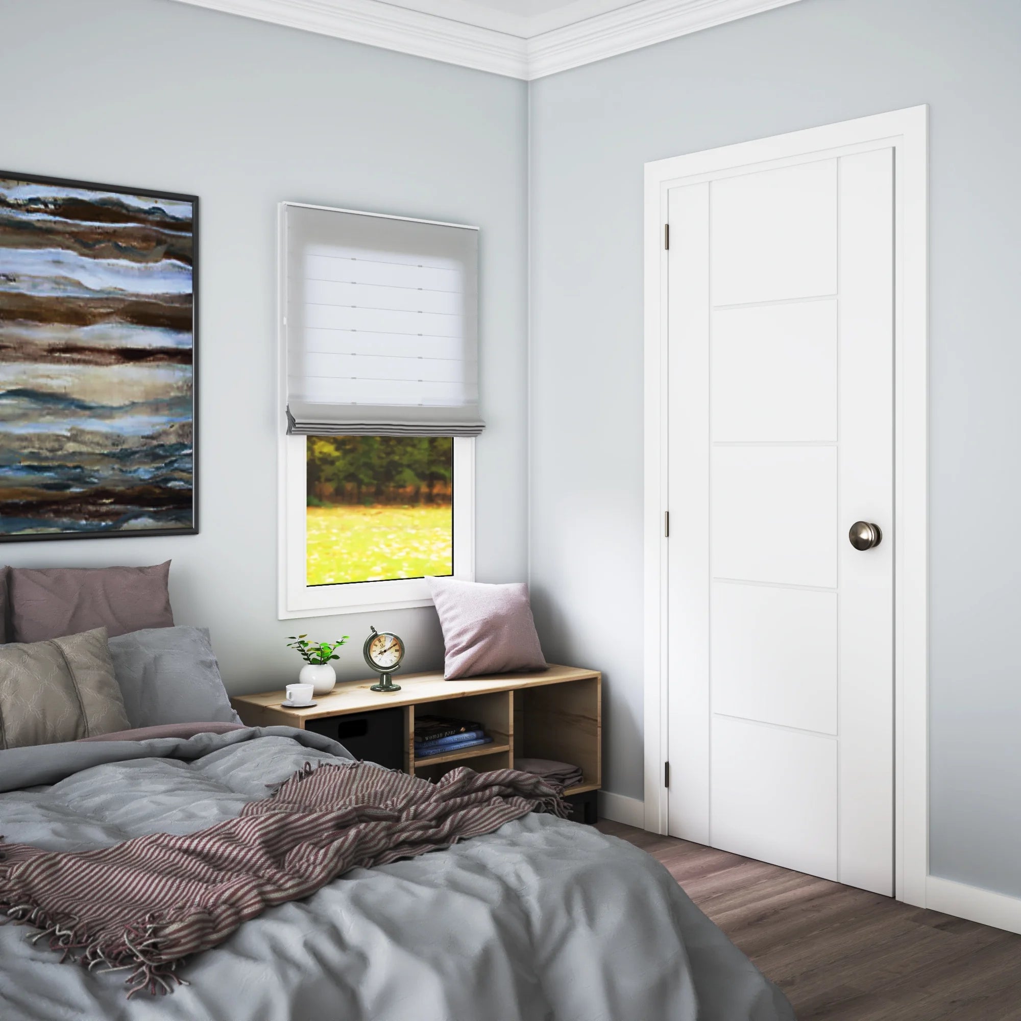 80" x 32" Semi-Solid White Prefinished Flush Wood MDF Interior Slab Door Y7098