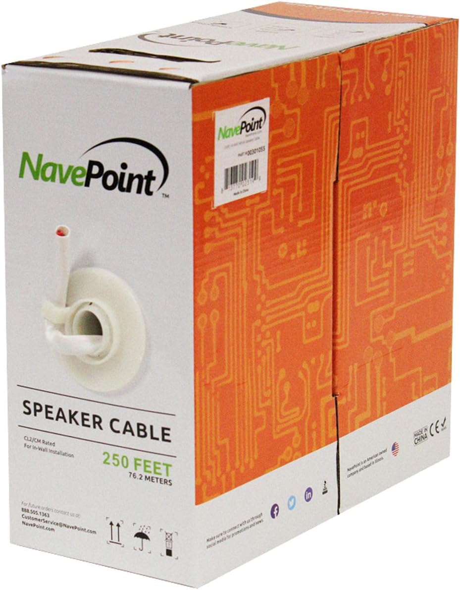 250ft CL2 16/2 AWG 2 Conductor Bulk Speaker Cable Wire E403087