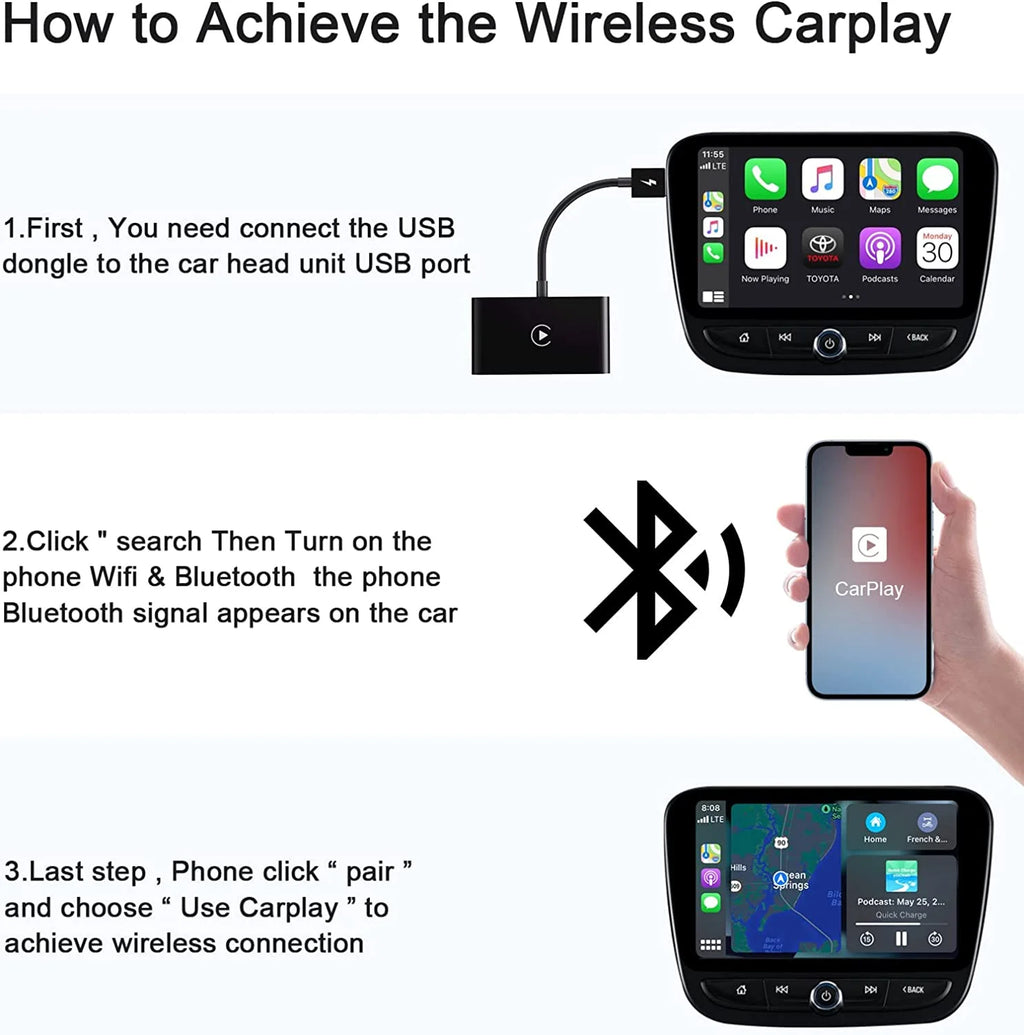 Wireless CarPlay Adapter for Factory Wired CarPlay Cars K411015