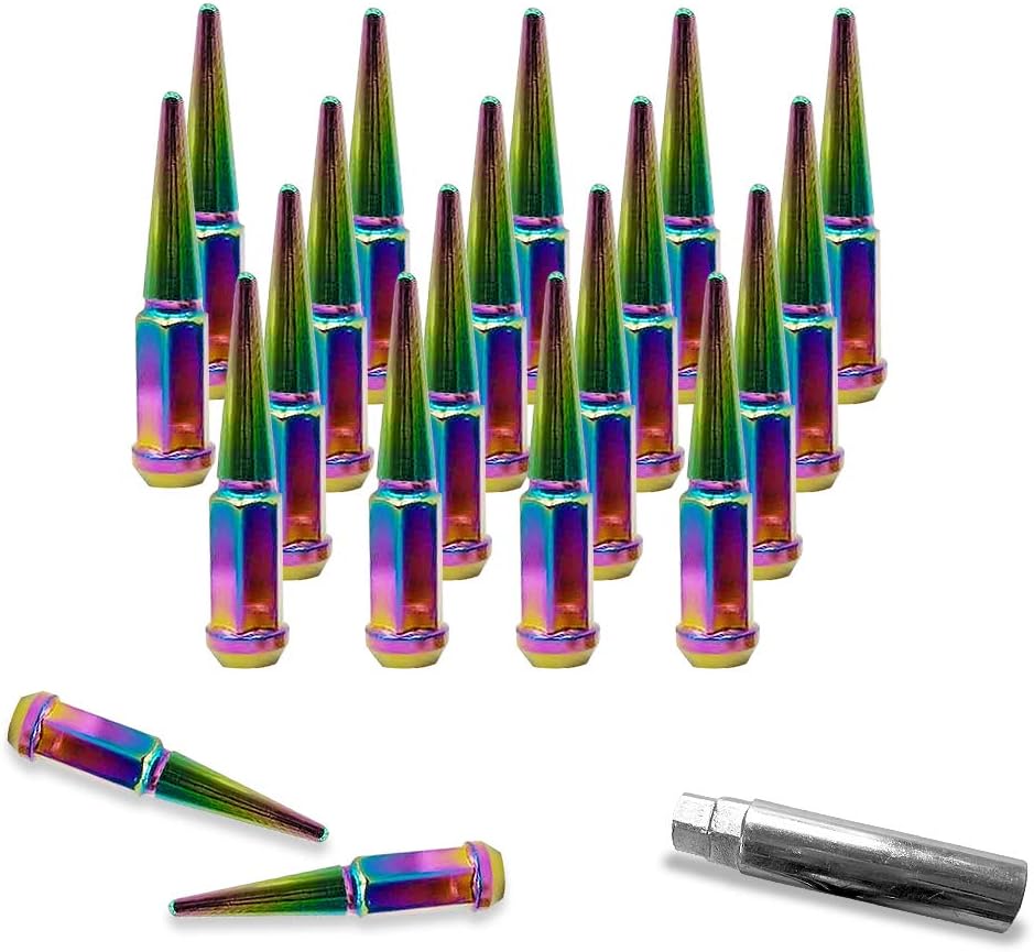 20 pcs Black Solid Steel Lug Nuts with Installation Key P69755