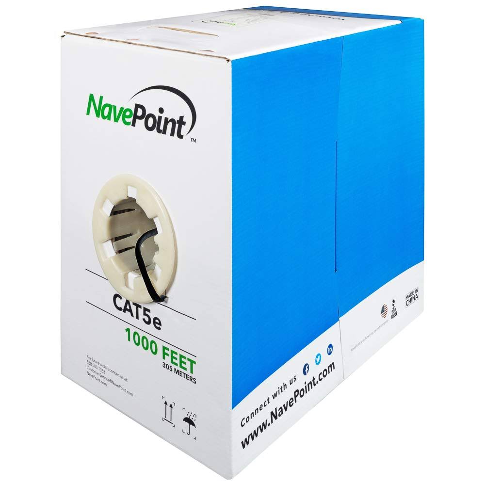 Cat5e 1000ft UTP Solid 24AWG Black Network Ethernet Bulk Wire E868405
