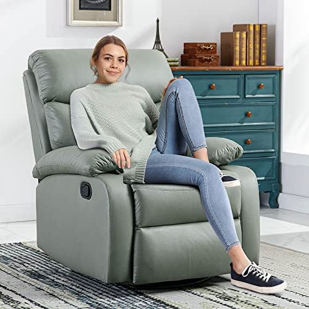 Cerulean Blue Manual Recliner Chair with Micro Leather K824