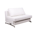 White Leatherette Sofa Bed G2385