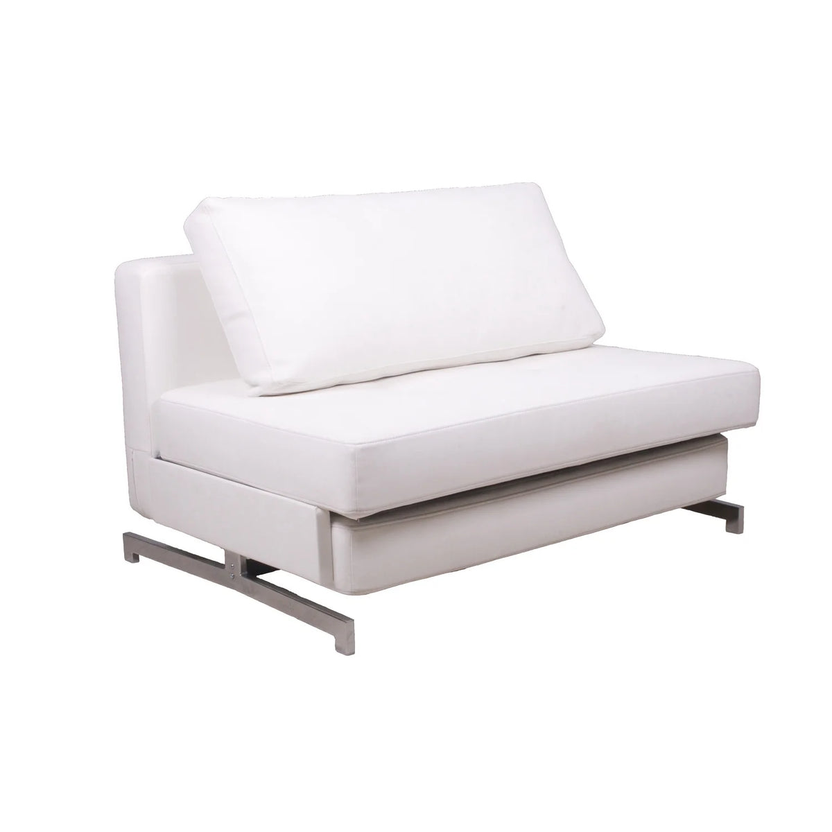 White Leatherette Sofa Bed G2385