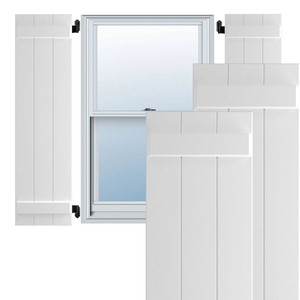 White Composite Board-n-Batten Shutters, Per Pair K477651