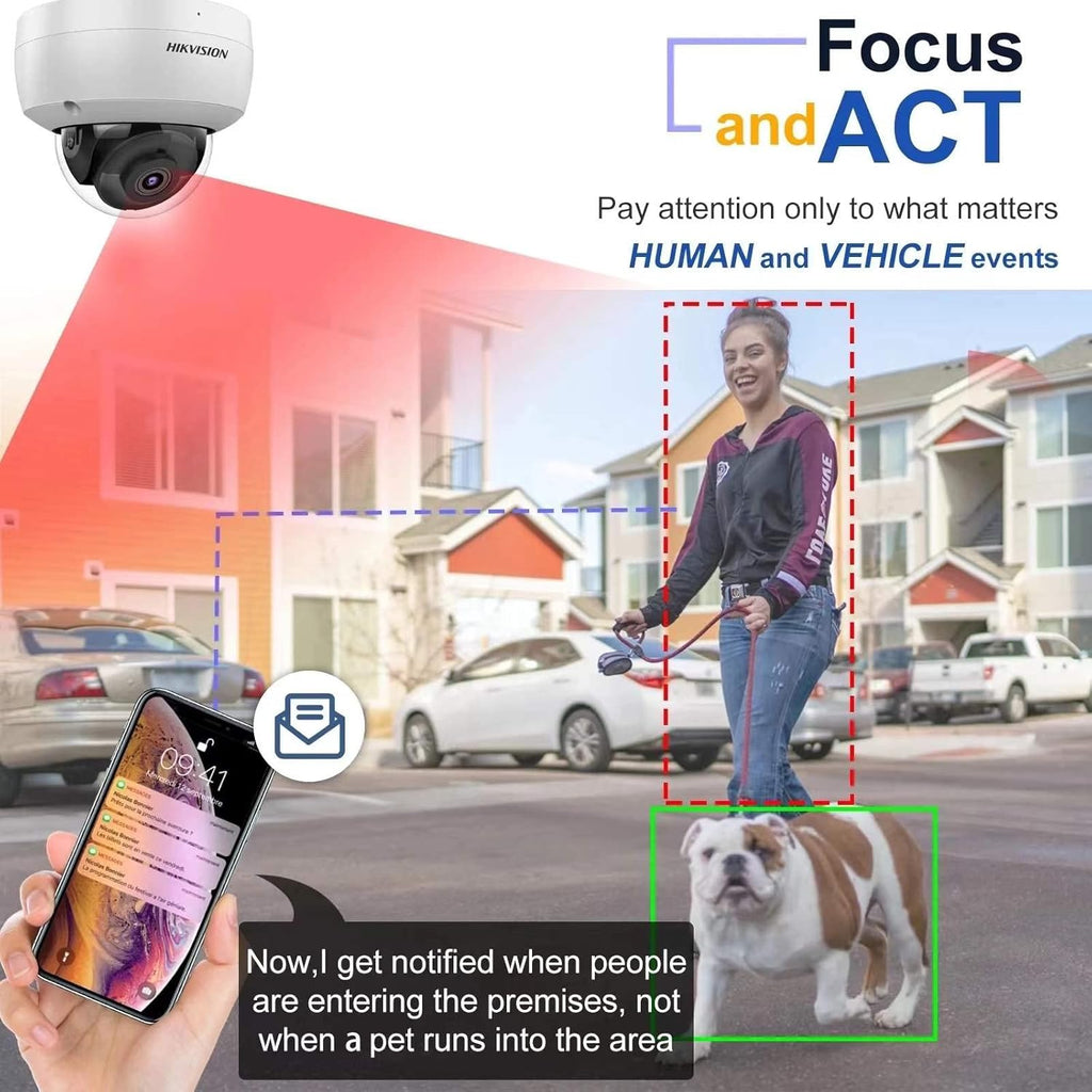 4K Acusense Fixed Dome Network Camera with 2.8mm Lens H385458