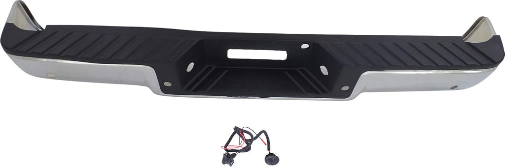 Chrome Steel Step Bumper with Rear Object Sensor Holes X7509