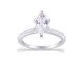 14K White Gold Plated 925 Sterling Silver Cubic Zirconia Solitaire Ring W1279