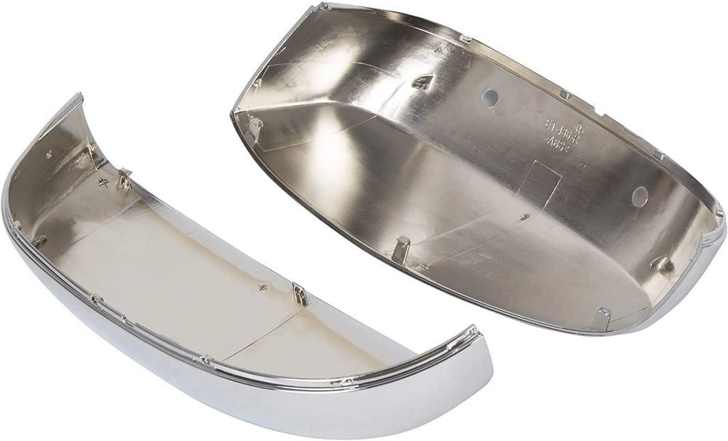 Pair Chrome Side View Upper Mirror Top Half Caps Q3287