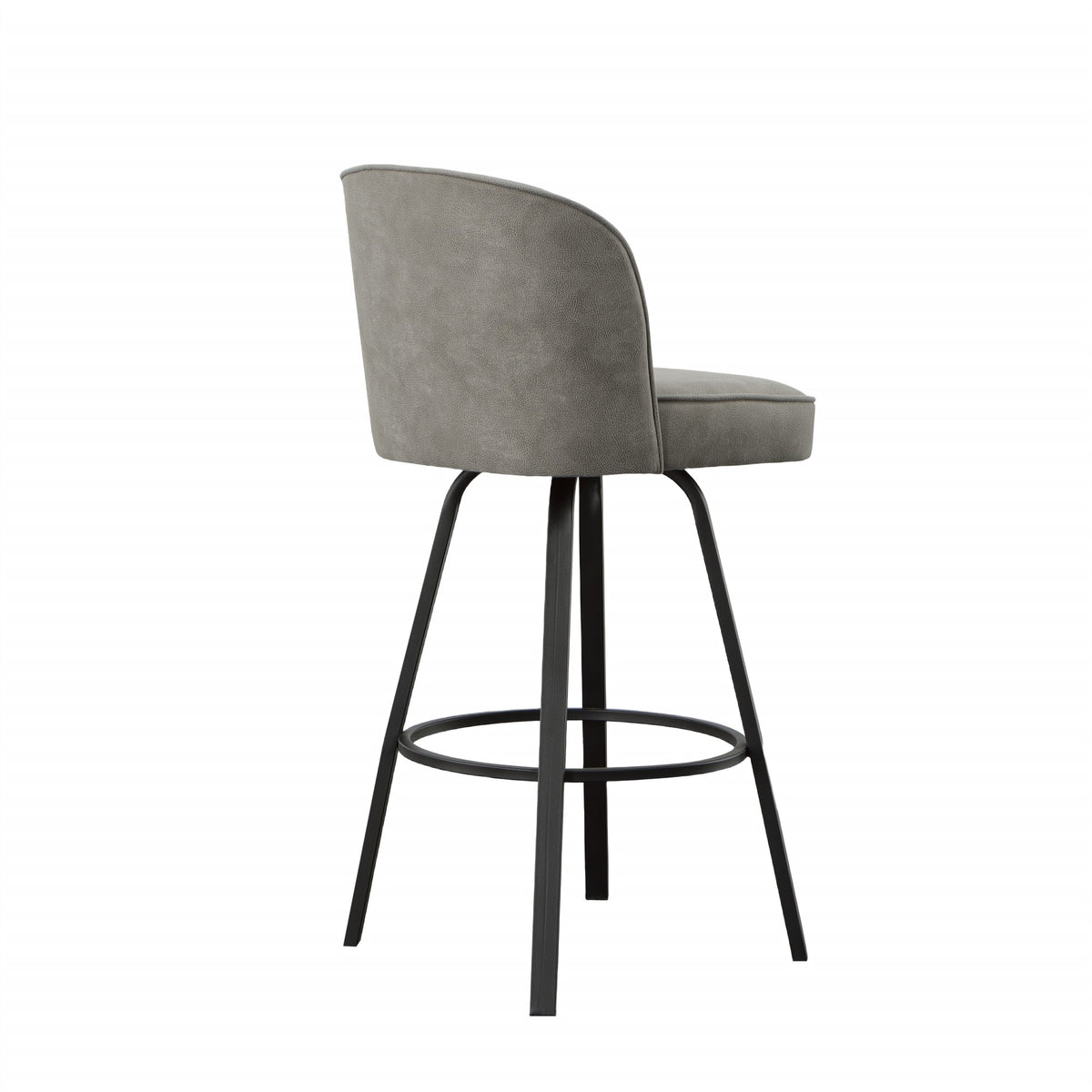 Gray Metal Swivel Upholstered Barstool M997