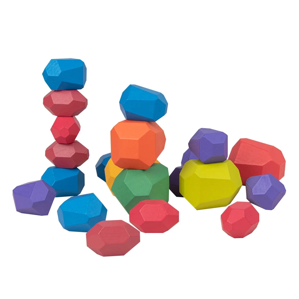 Wooden Stone Building Block Toy Stacking Game Toy K87545