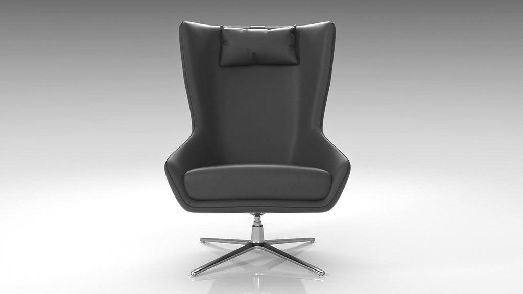 Accent Chair Light Gray Eco Leather Q7505