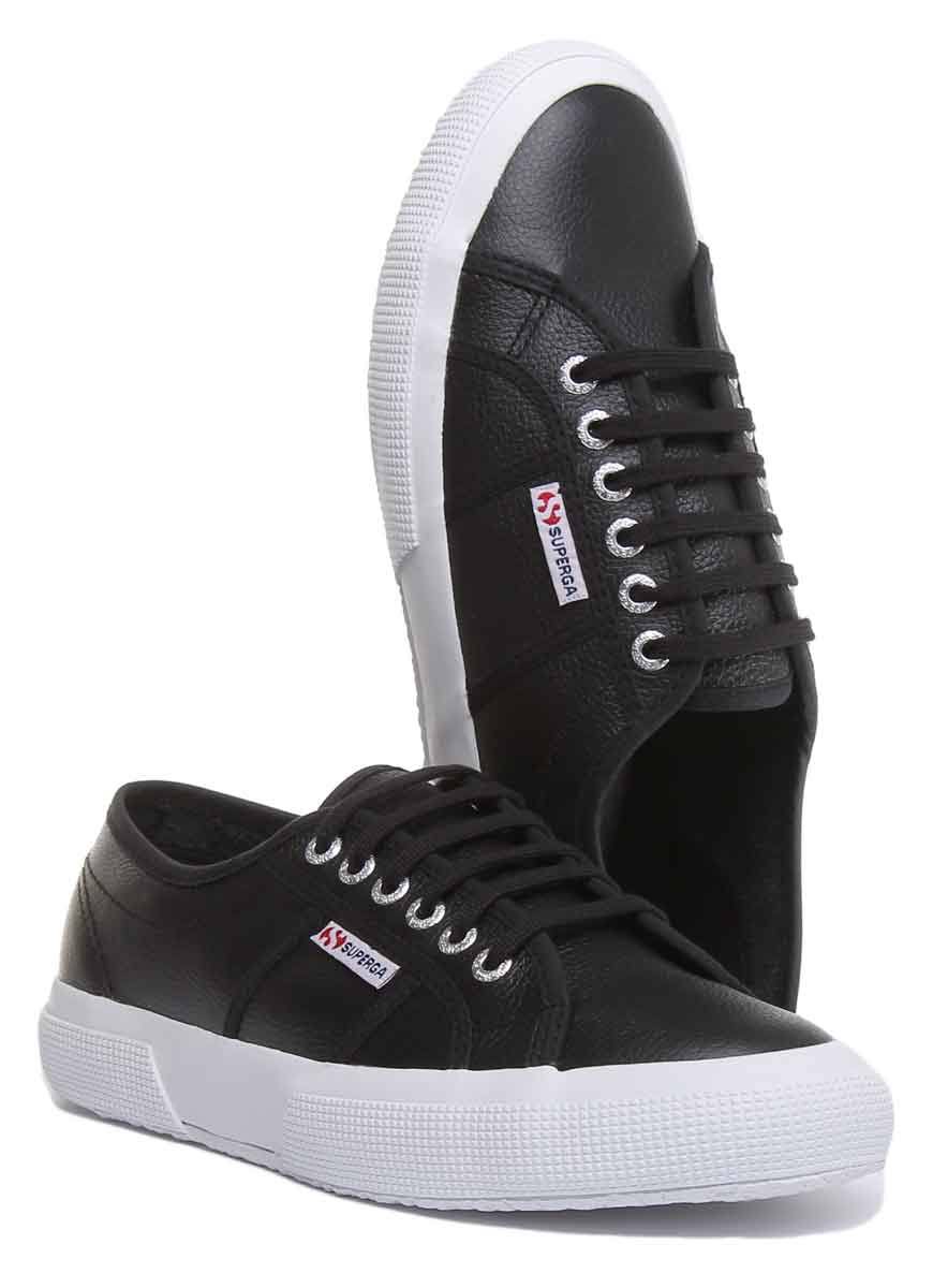 Black Leather Casual Trainers Z741518