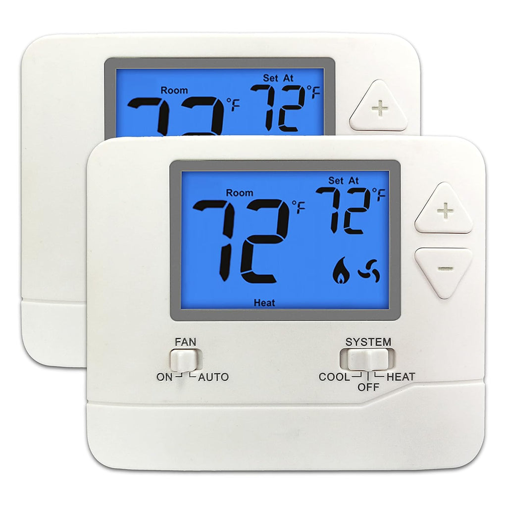 2PK White Non-Programmable Digital Thermostat with Large LCD Display R107