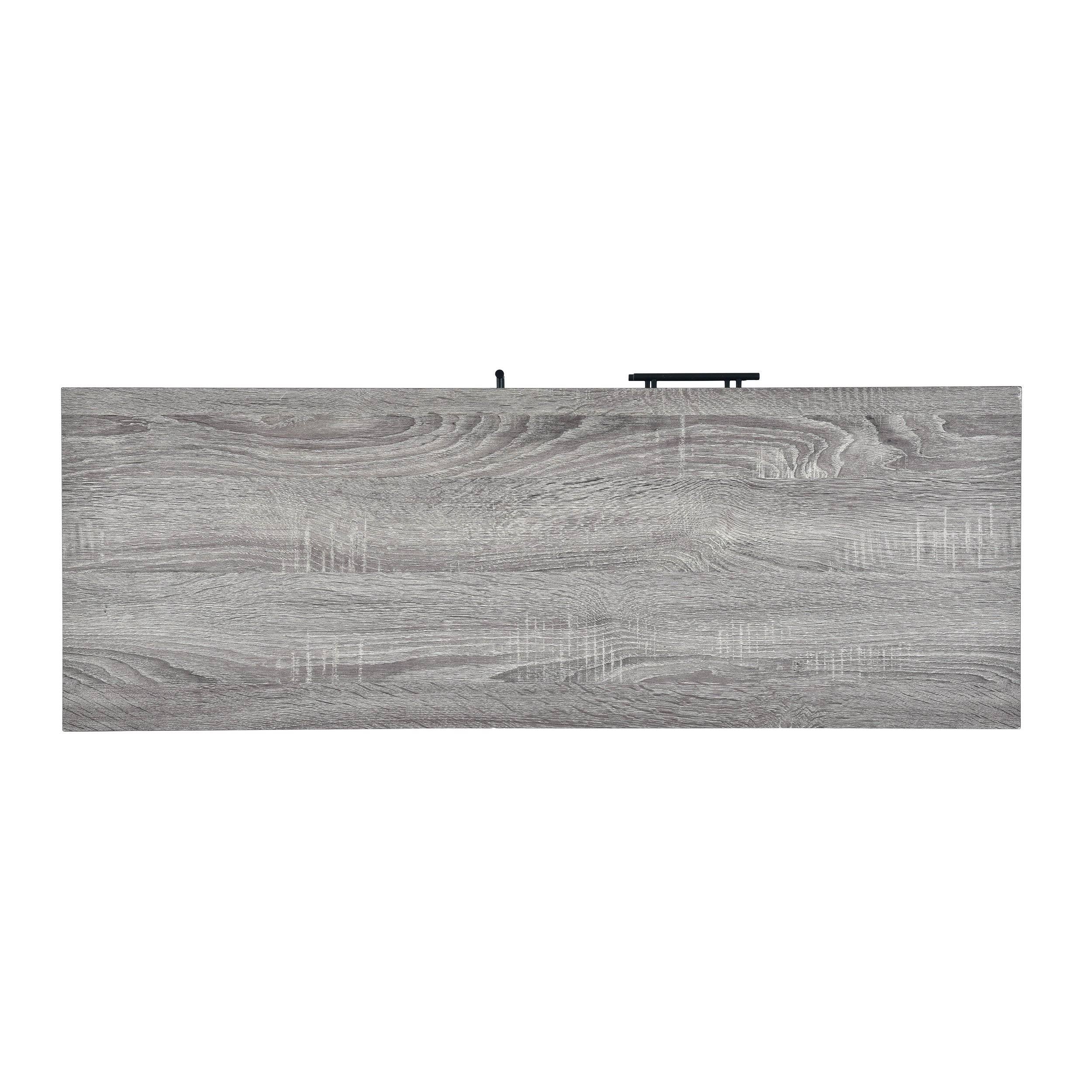 6 Shelf Cabinet Brown Oak Matte Black O733