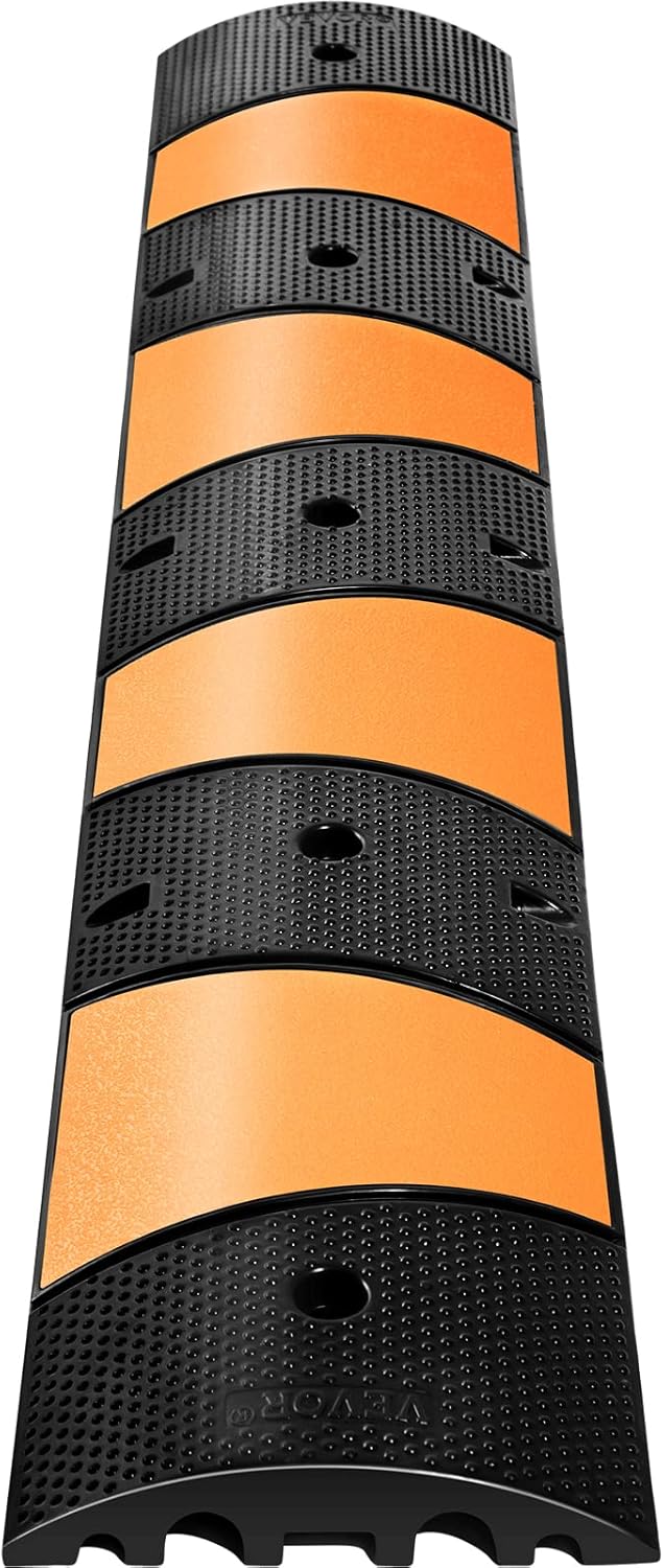 Rubber Speed Bump, 2 Pack, 72.8 Long Modular Speed Bump, 22000 LBS Load Capacity N856493