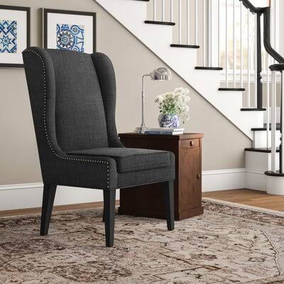Charcoal Polyester Wingback Chair L724