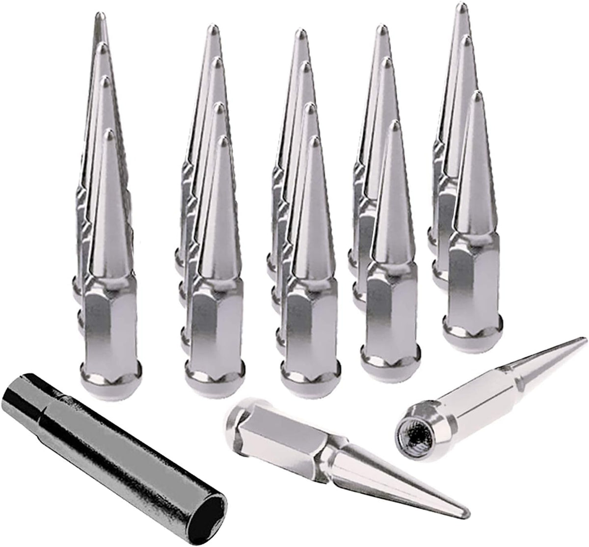 20 pcs Black Solid Steel Lug Nuts with Installation Key P69755