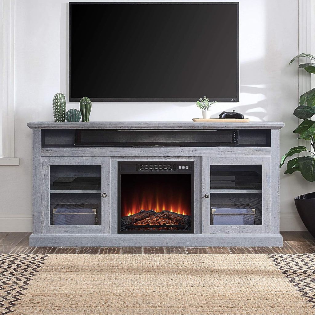 TV Stand with Open Storage Shelves and Cabinets H13932