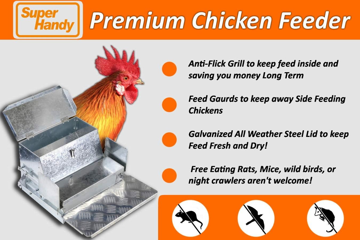 Chicken Feeder Automatic 20lbs Capacity Galvanized Steel B7191