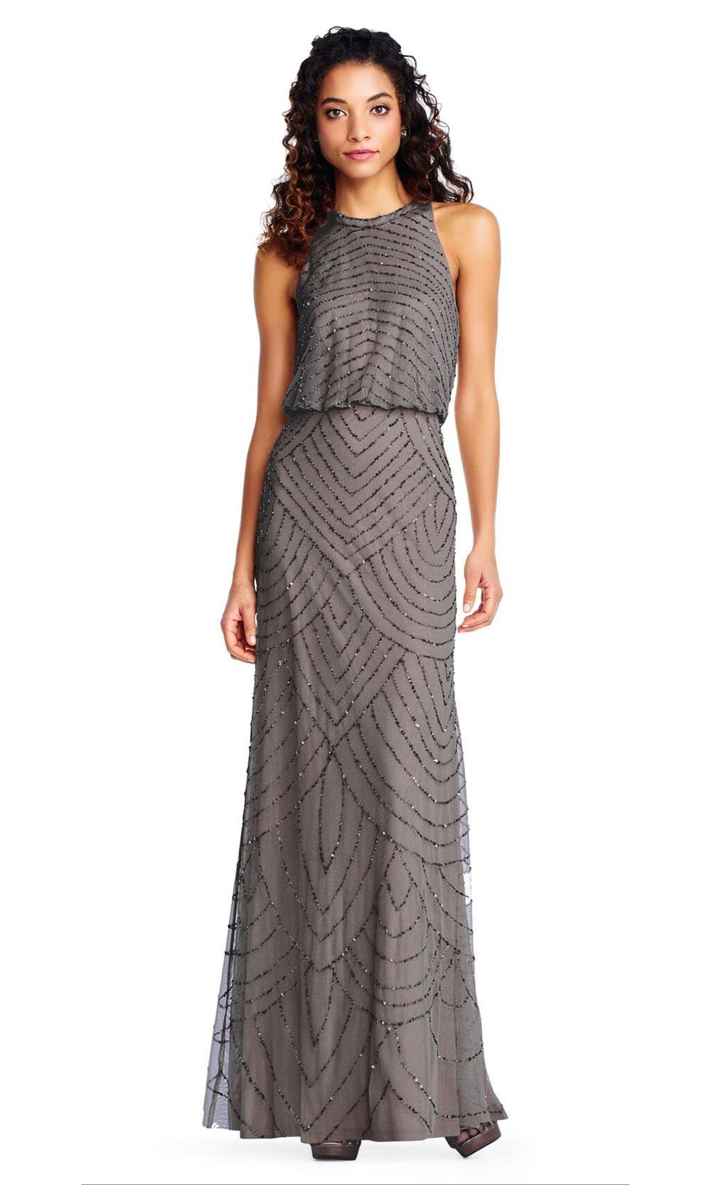 Halter Neck Beaded Gown F11194
