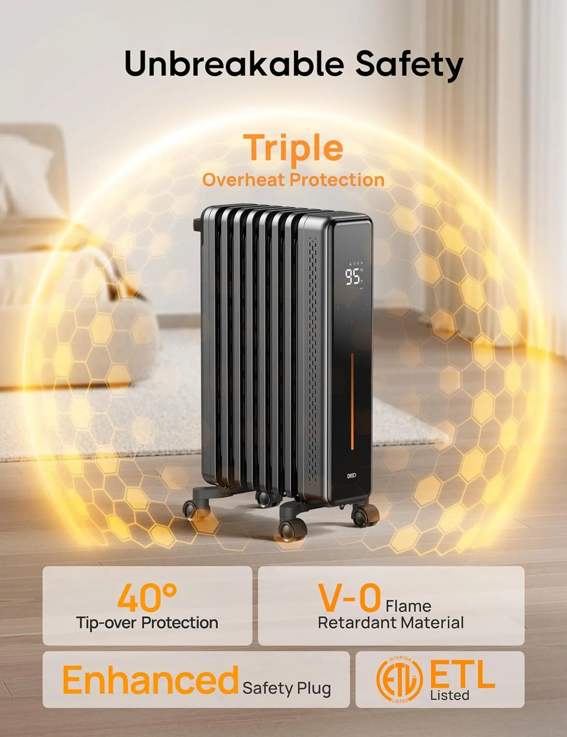 1500W Oil Filled Radiator with Remote Control L39641