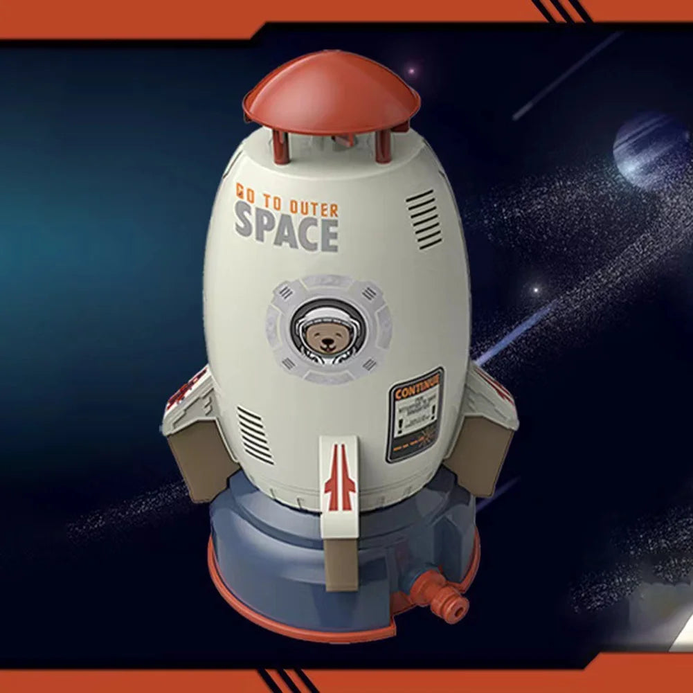 White Plastic Space Rocket Jet Sprinkler W500020