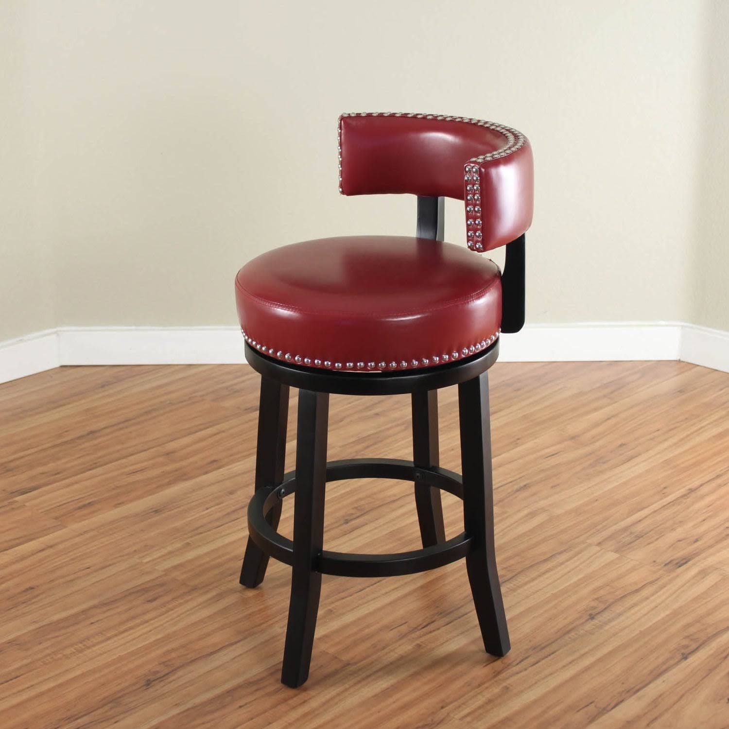 Light Brown Swivel Leather Counter Stool X336154