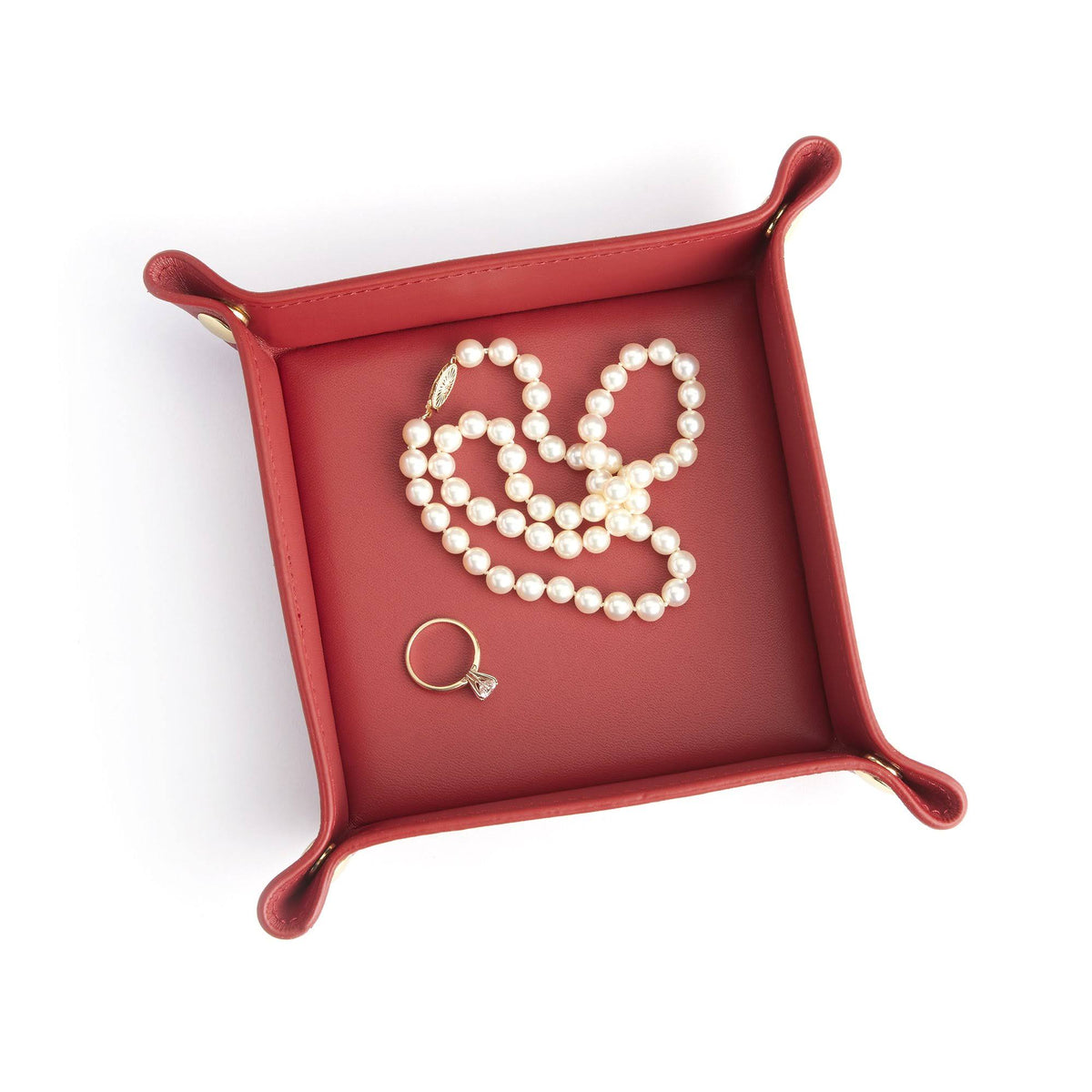 Orange Leather Valet Tray Z8064
