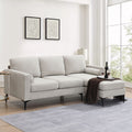 Beige 86" L-Shaped 3-Seat Sectional Sofa with Reversible Chaise D31633
