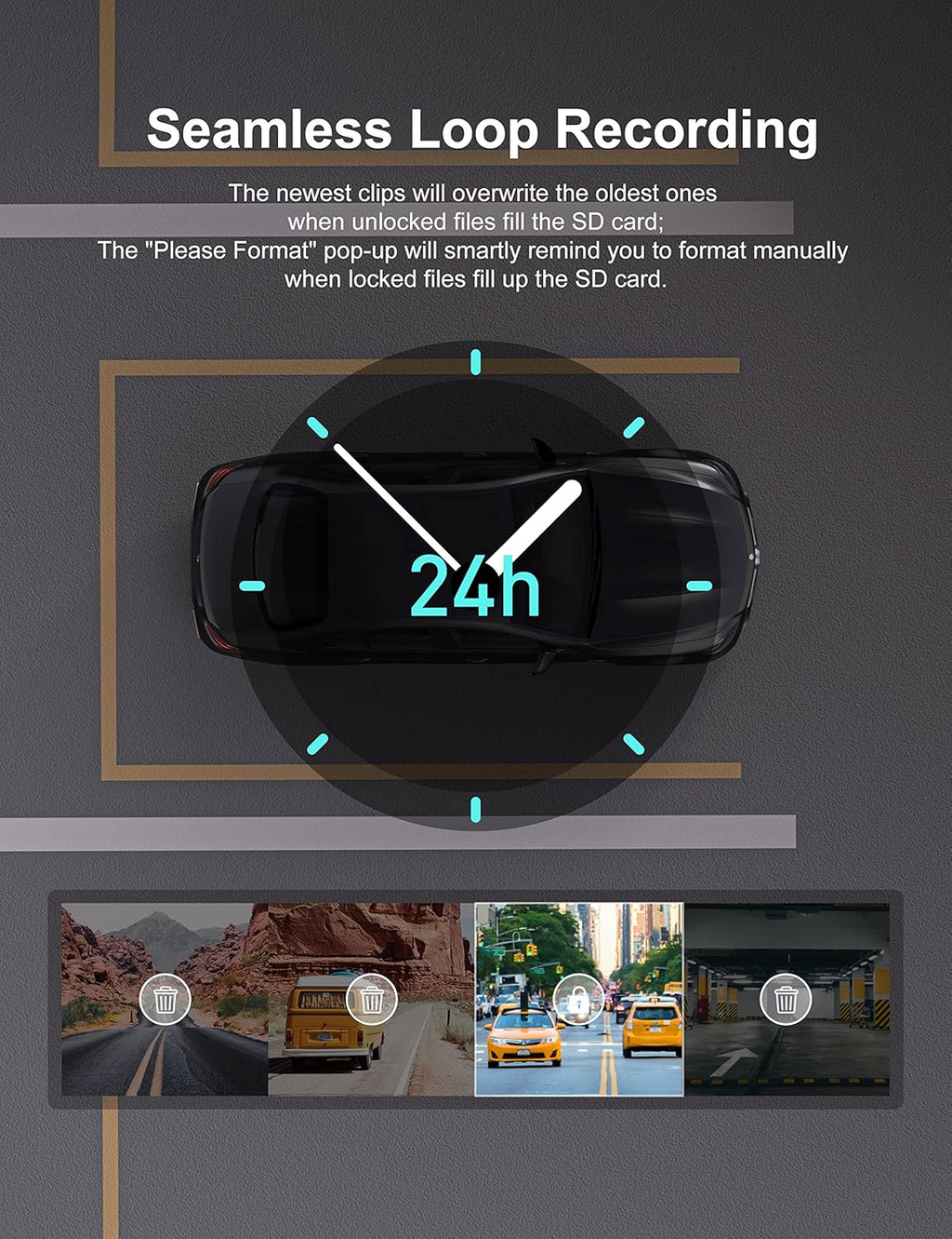Dash Cam Front and Rear 1080P Full HD Dual Lens Dashcam 170° Wide Angle Pack of 2 G93764