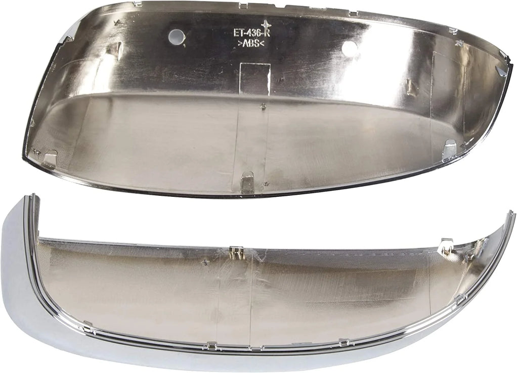 Pair Chrome Side View Upper Mirror Top Half Caps Q3287
