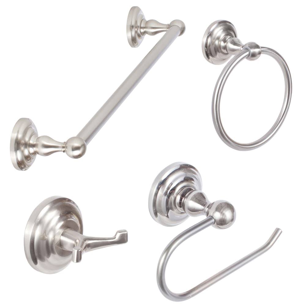 4 Piece Bathroom Hardware Set Satin Nickel Q3854