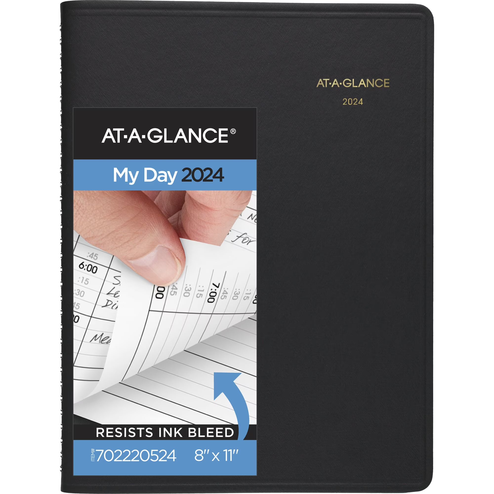 Two Person Daily Appointment Book Black Large 8 x 11 E36599