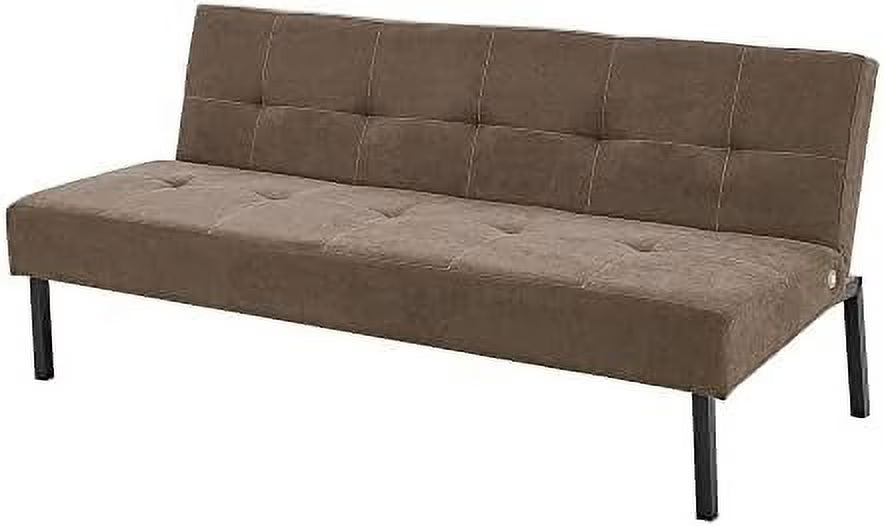 3 Seater Sofa Bed Click Clack Armless Fabric Couch Recliner (Grey) U685