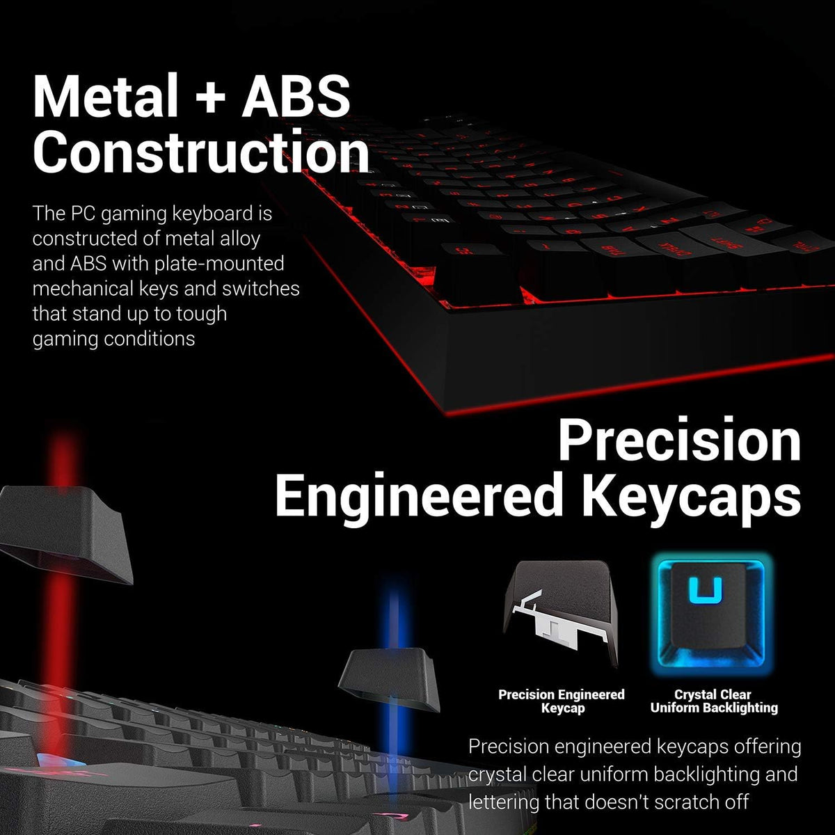 Mechanical Gaming Keyboard and Mouse Combo, Tenkeyless, 60% with Arrow Key, 7200 DPI Mouse, Pack of 2 H125