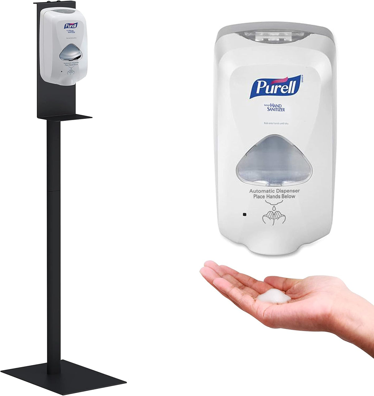 Touchless Automatic Hand Sanitizer Dispenser with Steel Stand, 1200 ml, White E1808