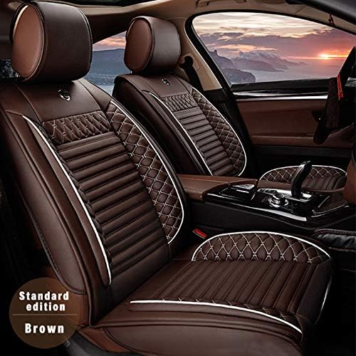 5pcs Full Set PU Leather Car Seat Covers (Beige) G41465