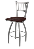 Swivel Counter Stool with Stainless Finish and Dark Cherry Maple Seat X40130