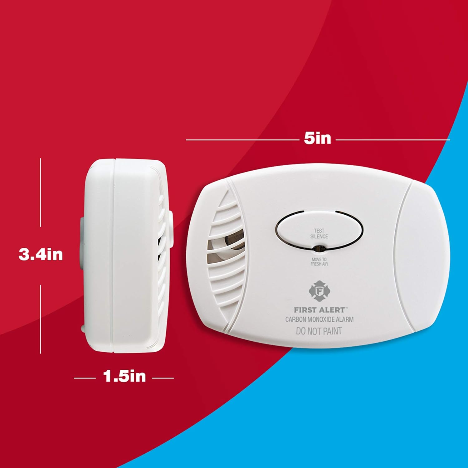 Carbon Monoxide Detector, Battery Operated, White, 3-Pack B43440
