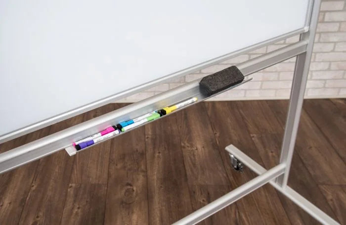 Double-Sided Mobile Magnetic Glass Marker Board Z5958