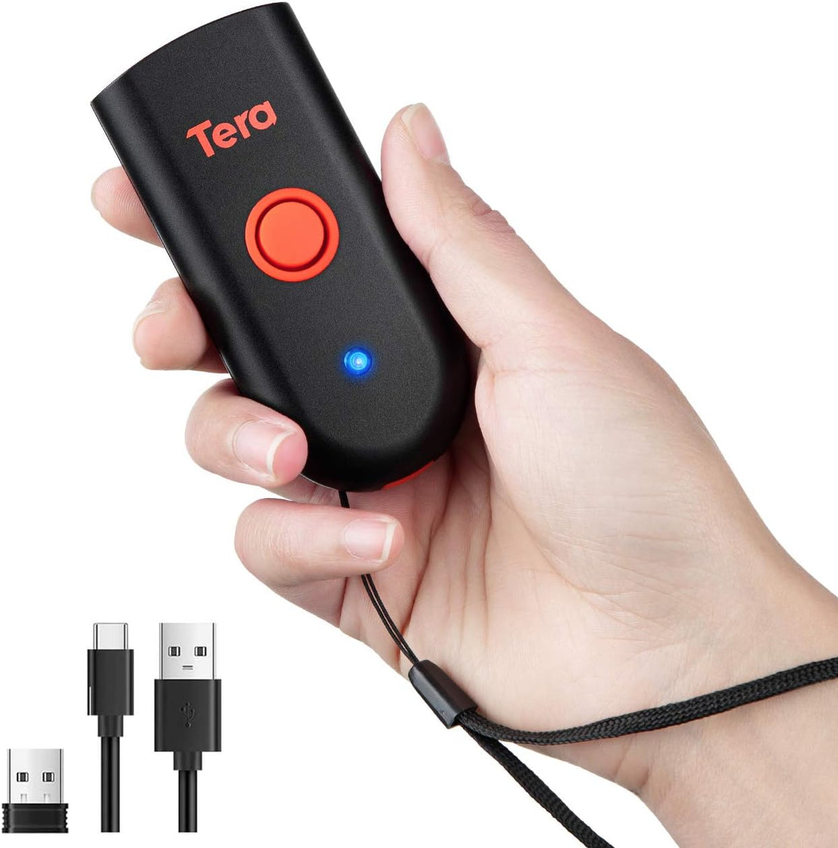 Wireless Barcode Scanner, Waterproof Shockproof Mini Pocket 2D Scanner, Bluetooth 5.0 & USB Wired & 2.4G Bar Code Reader H98153