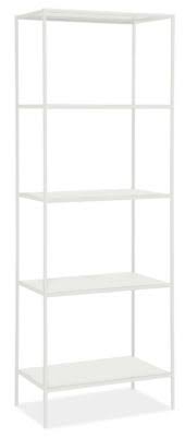 Modern Slim Bookcase in White U696