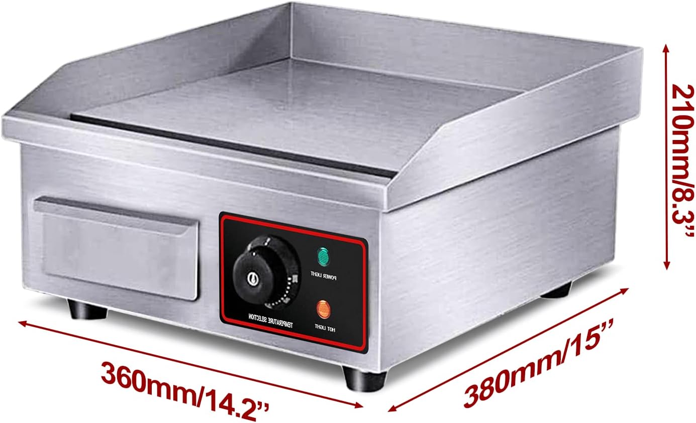 Electric Countertop Griddle Grill 3000W Stainless Steel V982208