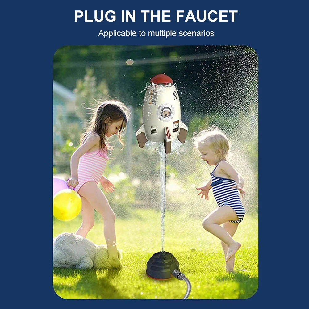 White Plastic Space Rocket Jet Sprinkler W500020