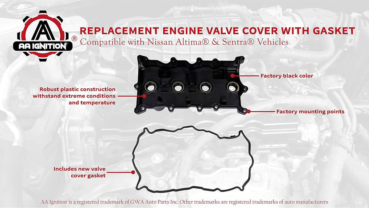 Replacement Engine Valve Cover with Gasket Pack of 2 U52961