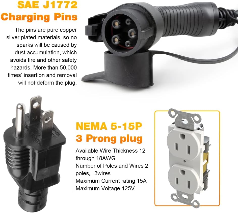 20ft 15A Portable EV Charger X955