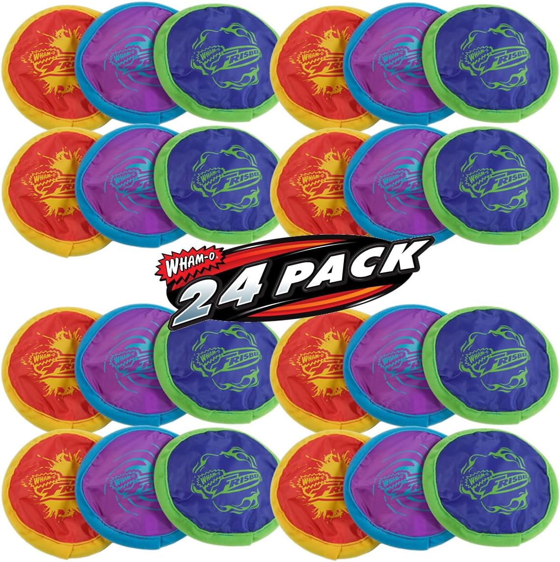 24 Pack Mini Pocket Frisbee (Blue + Green + Yellow) A45856