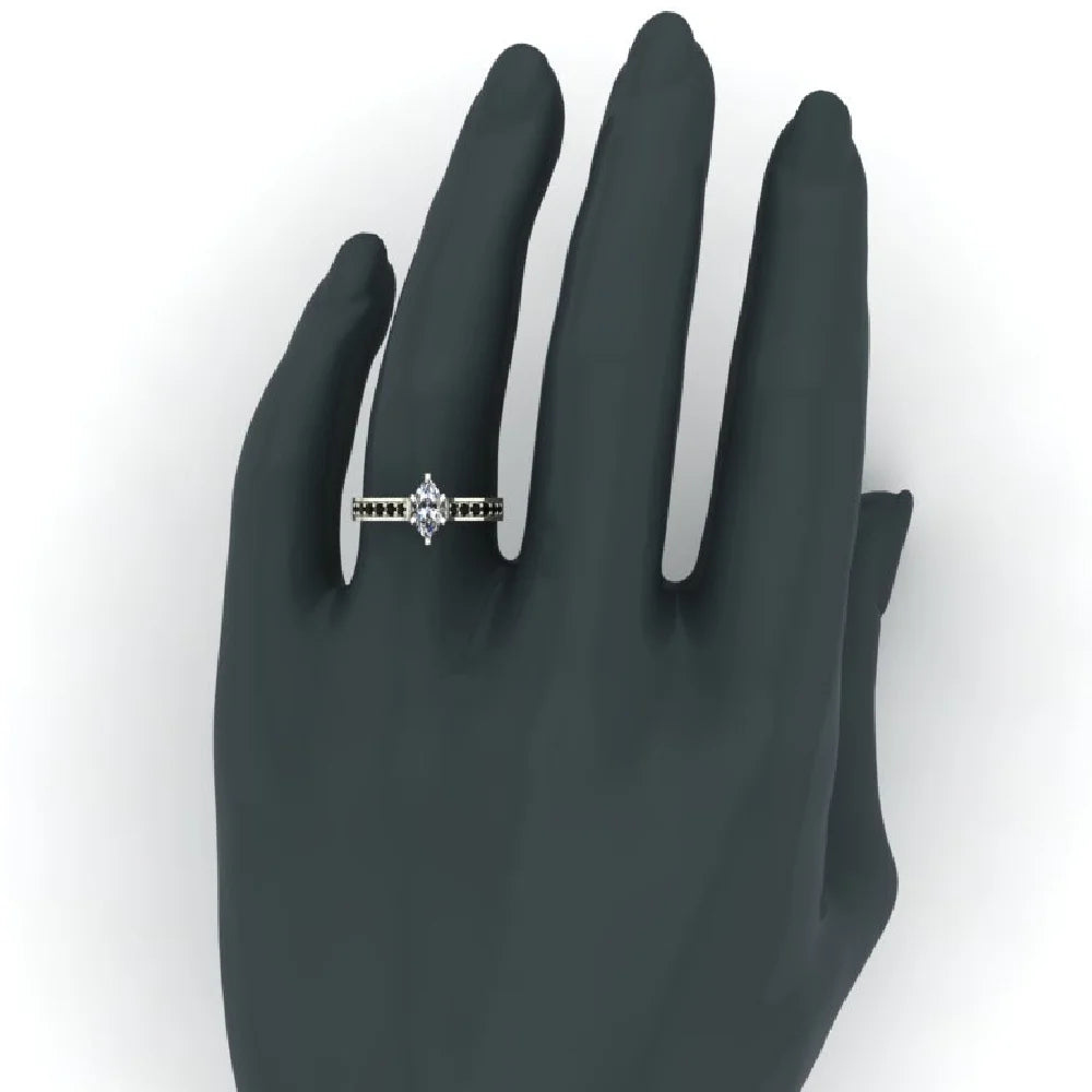 Black Diamond Ring 1.00 CT TW 14K Gold E3394