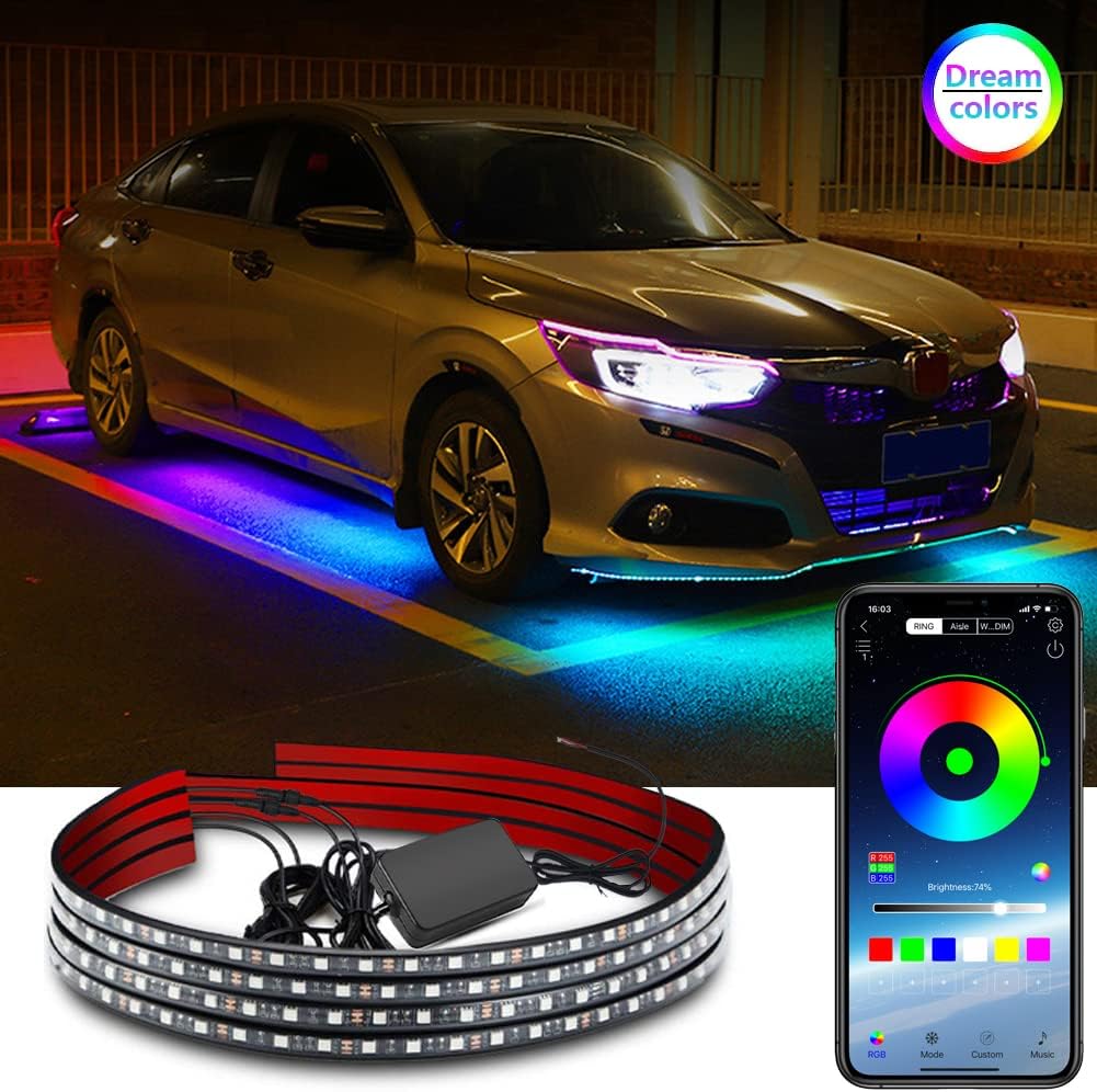 250 LEDs 16 Million Colors Waterproof Car Underglow Lights Pack of 2 X369006